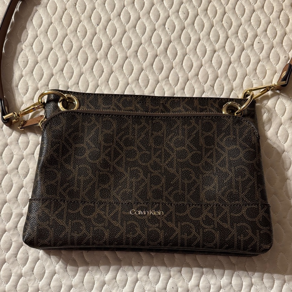 Calvin Klein Black Monogram Crossbody Bag